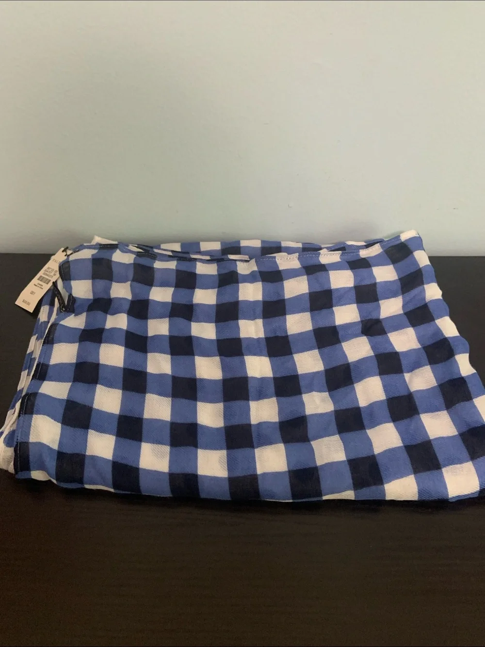 Talbots Blue and White Scarf/Wrap 70x25 inches rectangular NWT